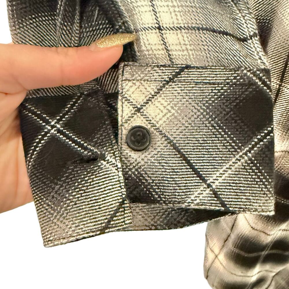 Rails Black White Plaid Button Down Long Sleeve Bianca Soft Shirt Dress size M - Picture 11 of 12